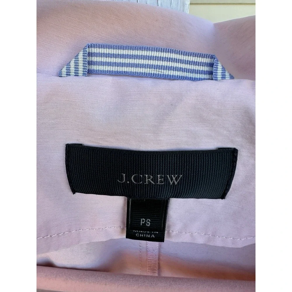 J.CREW Light Pink Hooded Cinch Waist Snap Zip Mid-Length Jacket Women PS